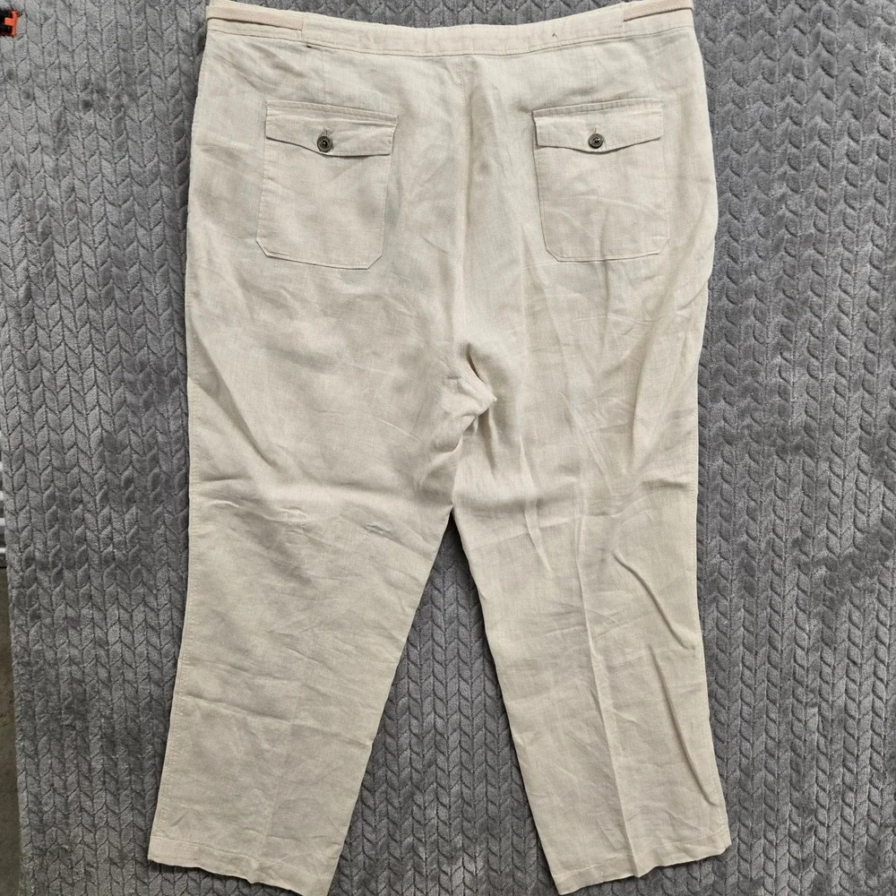 Tasso Elba Island Mens 100% Linen Drawstring Pants Beige Sand 40x30 Summer Beach